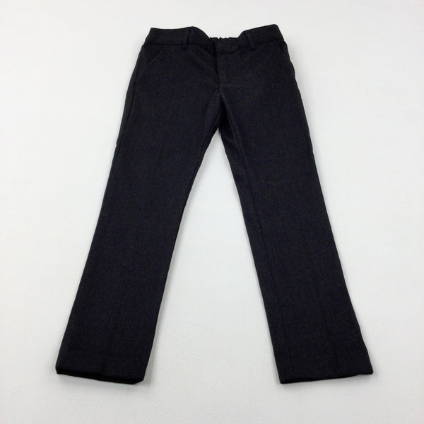 Charcoal Grey School Trousers With Adjustable Waist - Boys 6-7 Years