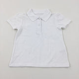White Short Sleeve Polo Shirt - Girls 2-3 Years