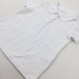White Short Sleeve Polo Shirt - Girls 2-3 Years