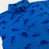 Dinosaurs Blue Polo Shirt - Boys 7-8 Years