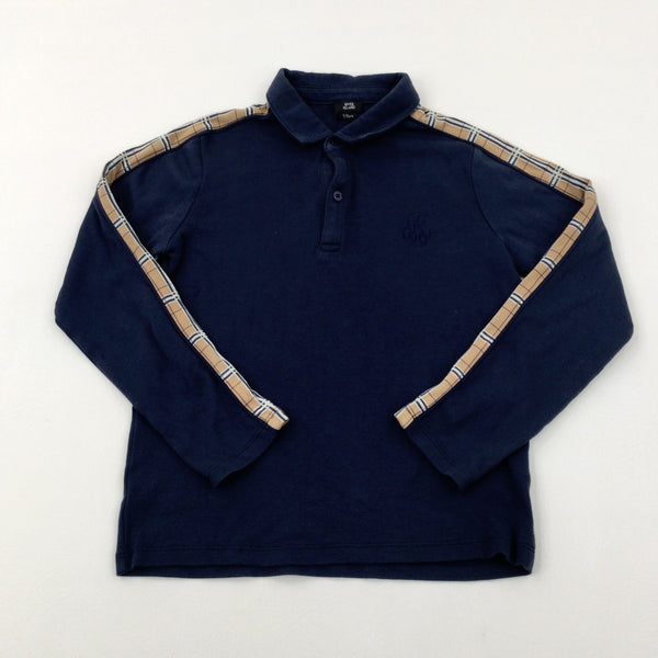 'R96' Embroidered Navy Polo Shirt - Boys 7-8 Years