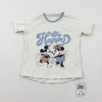 **NEW** 'So Happy' Mickey & Minnie Mouse Cream T-Shirt - Boys 12-18 Months