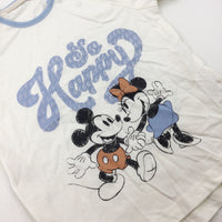 **NEW** 'So Happy' Mickey & Minnie Mouse Cream T-Shirt - Boys 12-18 Months