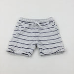 Navy & Grey Striped Shorts - Boys 12-18 Months