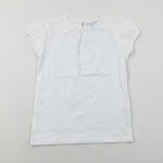 White Cotton T-Shirt - Girls 7-8 Years