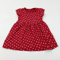 Hearts Red Jersey Dress - Girls 18-24 Months