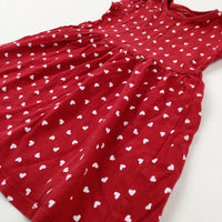 Hearts Red Jersey Dress - Girls 18-24 Months