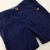 Navy Shorts With Adjustable Waist - Boys 12-18 Months