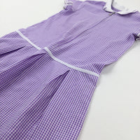 Lilac Gingham School Dress - Girls 9-10 Years