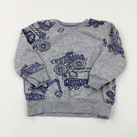 Diggers Blue & Grey Sweatshirt - Boys 2-3 Years