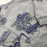 Diggers Blue & Grey Sweatshirt - Boys 2-3 Years