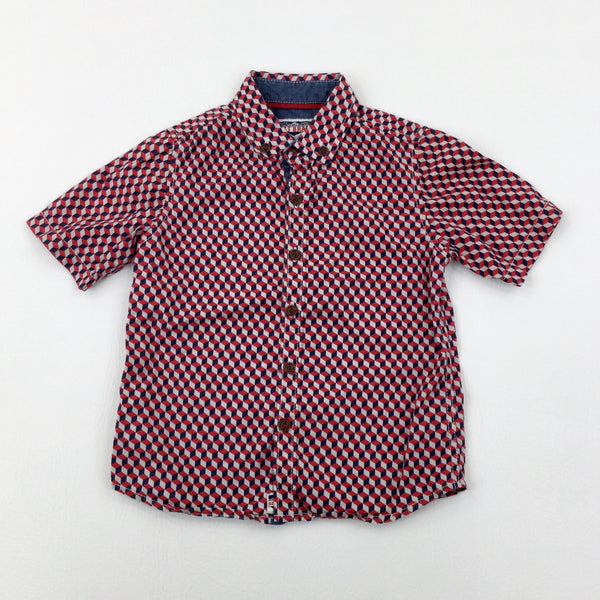 Patterned Red & Navy Shirt - Boys 2-3 Years