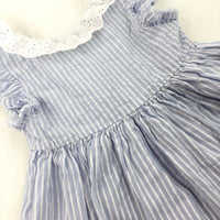 Light Blue Striped Dress - Girls 12-18 Months