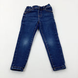 Mid Blue Denim Jeans With Adjustable Waist - Boys 2-3 Years