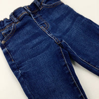 Mid Blue Denim Jeans With Adjustable Waist - Boys 2-3 Years