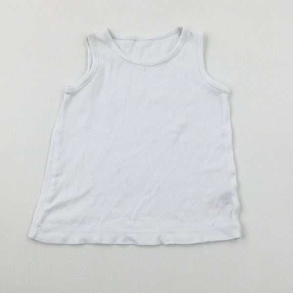 White Cotton Vest - Boys 2-3 Years