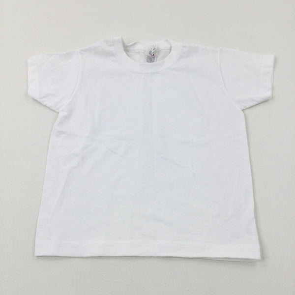 White Cotton T-Shirt - Boys 2-3 Years