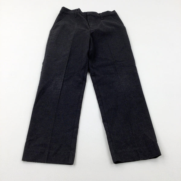 Grey School Trousers With Adjustable Waist - Boys 7-8 Years