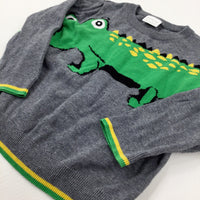 Crocodile Grey Knitted Jumper - Boys 18-24 Months