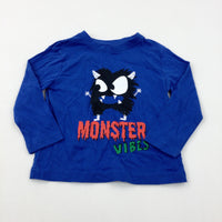 'Monster Vibes' Blue Long Sleeve Top - Boys 18-24 Months