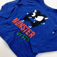 'Monster Vibes' Blue Long Sleeve Top - Boys 18-24 Months