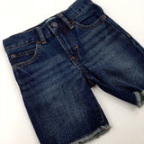 Blue Denim Shorts With Adjustable Waist - Boys 18-24 Months