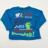 'George Pig' Appliqued Peppa Pig Blue Long Sleeve Top - Boys 18-24 Months