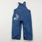 Peter Rabbit Appliqued Mid Blue Denim Dungarees - Boys 18-24 Months