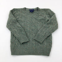 Patterned Green Cashmere Knitted Jumper - Boys 3-4 Years