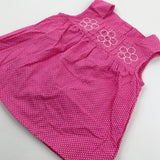 Flowers Embroidered Spotty Pink Top - Girls 2-3 Years