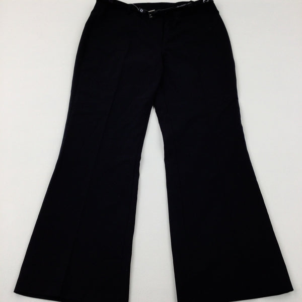 Black School Trousers With Adjustable Waist & Belt - Girls 15-16 Years