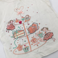 Cakes & Fairies Appliqued Cream T-Shirt - Girls 2-3 Years