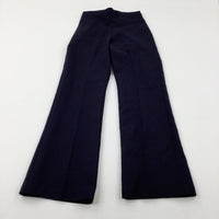 Navy School Trousers With Adjustable Waist - Girls 9-10 Years