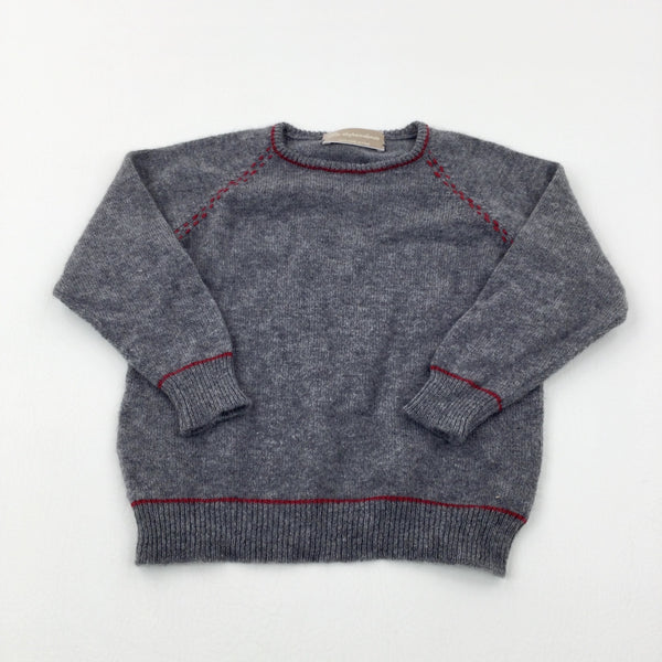 Grey Knitted Cashmere Jumper - Boys 3-4 Years