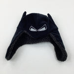 Batman Appliqued Black Fleece Lined Winter Hat - Boys 3-4 Years