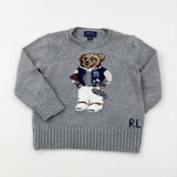 Bear Grey Knitted Jumper - Boys 3-4 Years