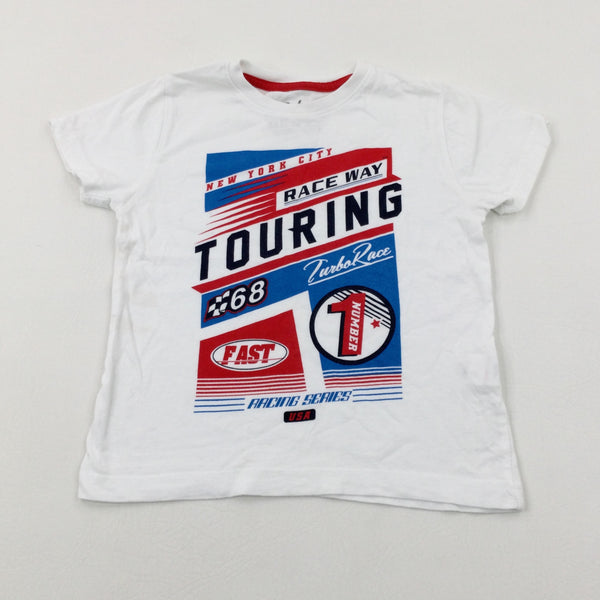 'Touring' Racing Series White T-Shirt - Boys 3-4 Years
