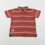 Orange Striped Polo Shirt - Boys 3-4 Years