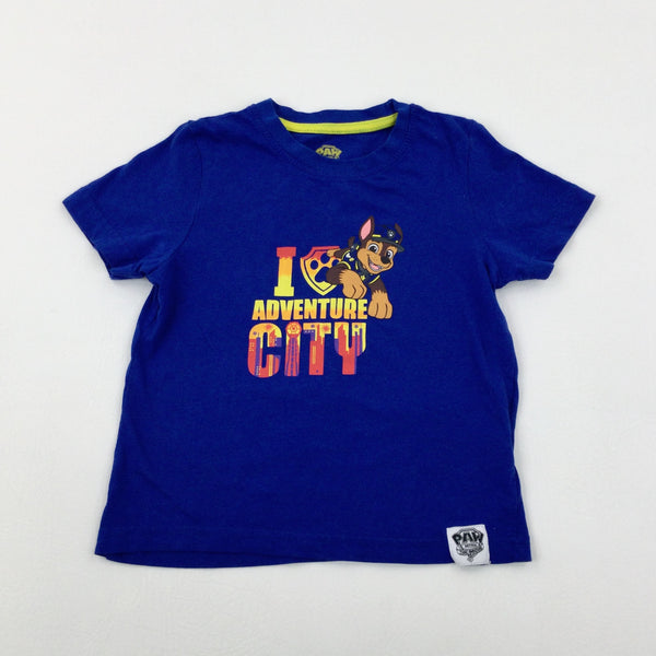 'I Love Adventure City' Paw Patrol Blue T-Shirt - Boys 3-4 Years