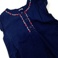 Pattern Embroidered Navy Top - Girls 18-24 Months