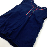 Pattern Embroidered Navy Top - Girls 18-24 Months