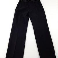 Black School Trousers With Adjustable Waist - Boys 12-13 Years