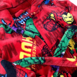 Marvel Superheroes Red Fluffy Dressing Gown - Boys 2-3 Years