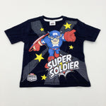 **NEW** 'Super Soldier' Marvel Superhero Navy T-Shirt - Boys 2-3 Years
