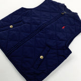 Ralph Lauren Motif Padded Navy Gilet - Boys 3-4 Years