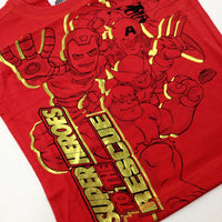 **NEW** 'Superheroes To The Rescue' Marvel Superheroes Red T-Shirt - Boys 2-3 Years