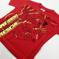 **NEW** 'Superheroes To The Rescue' Marvel Superheroes Red T-Shirt - Boys 2-3 Years