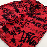 'Awesome' Graffiti Effect Red Shorts - Boys 9-10 Years