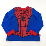 Spider-Man Appliqued Blue & Red Long Sleeve Top - Boys 9-10 Years