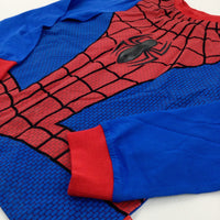 Spider-Man Appliqued Blue & Red Long Sleeve Top - Boys 9-10 Years